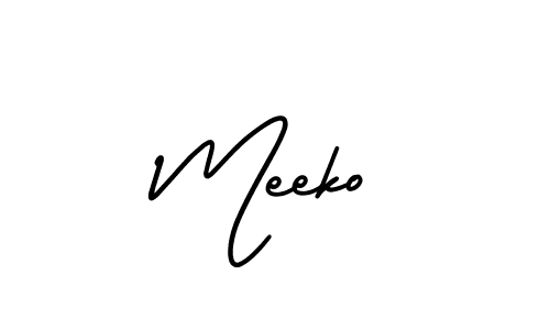 Design your own signature with our free online signature maker. With this signature software, you can create a handwritten (AmerikaSignatureDemo-Regular) signature for name Meeko. Meeko signature style 3 images and pictures png