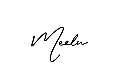 Design your own signature with our free online signature maker. With this signature software, you can create a handwritten (AmerikaSignatureDemo-Regular) signature for name Meelu. Meelu signature style 3 images and pictures png