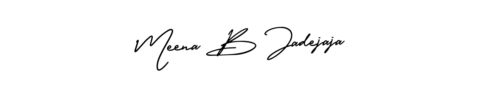 See photos of Meena B Jadejaja official signature by Spectra . Check more albums & portfolios. Read reviews & check more about AmerikaSignatureDemo-Regular font. Meena B Jadejaja signature style 3 images and pictures png