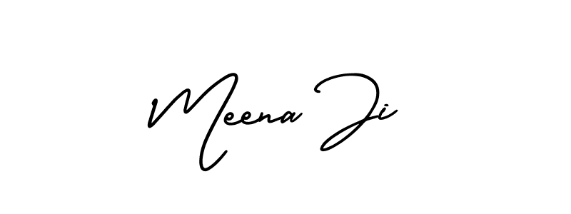 Design your own signature with our free online signature maker. With this signature software, you can create a handwritten (AmerikaSignatureDemo-Regular) signature for name Meena Ji. Meena Ji signature style 3 images and pictures png