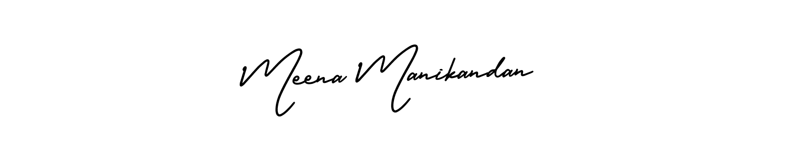 The best way (AmerikaSignatureDemo-Regular) to make a short signature is to pick only two or three words in your name. The name Meena Manikandan include a total of six letters. For converting this name. Meena Manikandan signature style 3 images and pictures png