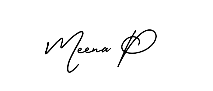 How to make Meena P signature? AmerikaSignatureDemo-Regular is a professional autograph style. Create handwritten signature for Meena P name. Meena P signature style 3 images and pictures png