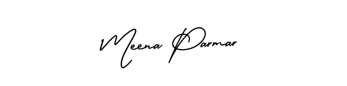 It looks lik you need a new signature style for name Meena Parmar. Design unique handwritten (AmerikaSignatureDemo-Regular) signature with our free signature maker in just a few clicks. Meena Parmar signature style 3 images and pictures png