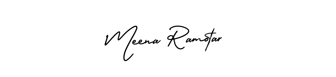 if you are searching for the best signature style for your name Meena Ramotar. so please give up your signature search. here we have designed multiple signature styles  using AmerikaSignatureDemo-Regular. Meena Ramotar signature style 3 images and pictures png