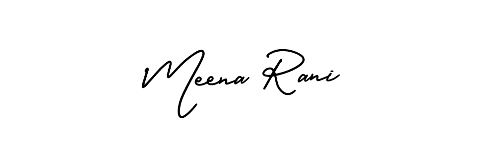 You should practise on your own different ways (AmerikaSignatureDemo-Regular) to write your name (Meena Rani) in signature. don't let someone else do it for you. Meena Rani signature style 3 images and pictures png