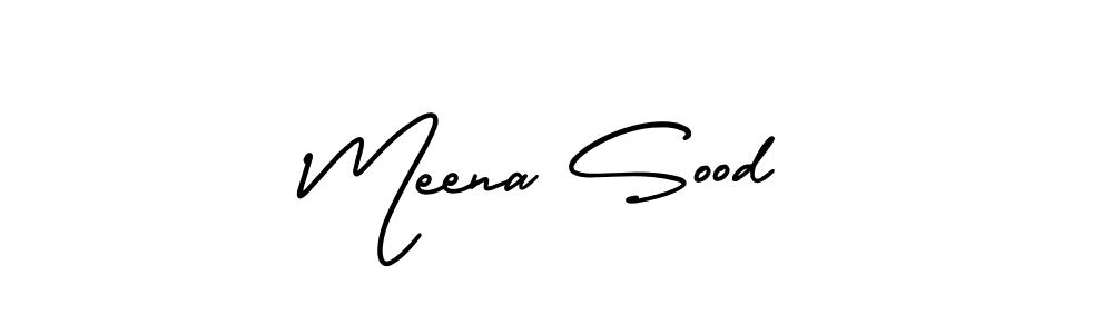 Meena Sood stylish signature style. Best Handwritten Sign (AmerikaSignatureDemo-Regular) for my name. Handwritten Signature Collection Ideas for my name Meena Sood. Meena Sood signature style 3 images and pictures png