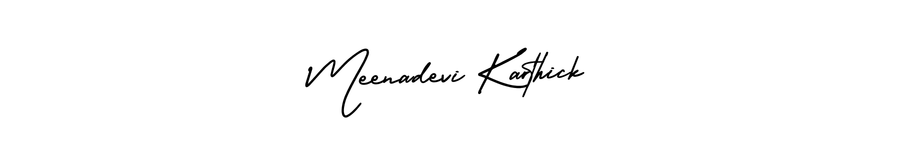 if you are searching for the best signature style for your name Meenadevi Karthick. so please give up your signature search. here we have designed multiple signature styles  using AmerikaSignatureDemo-Regular. Meenadevi Karthick signature style 3 images and pictures png