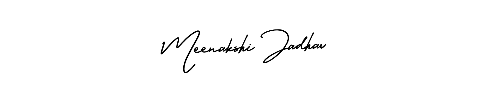 Also You can easily find your signature by using the search form. We will create Meenakshi Jadhav name handwritten signature images for you free of cost using AmerikaSignatureDemo-Regular sign style. Meenakshi Jadhav signature style 3 images and pictures png