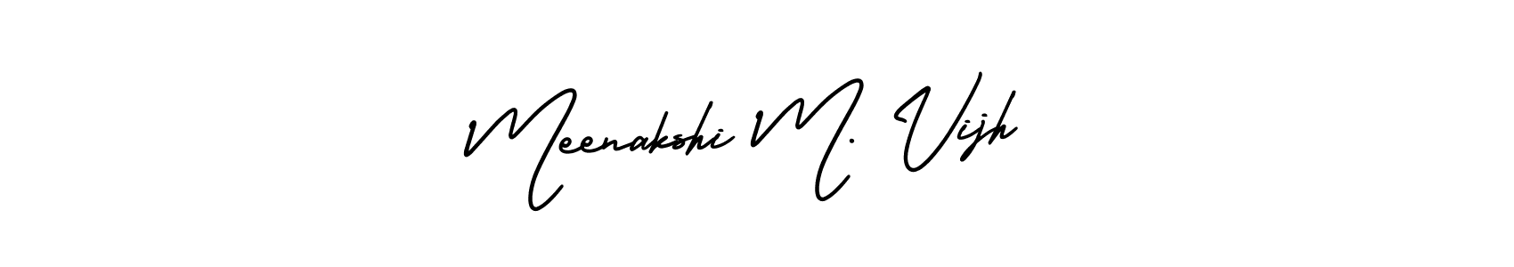 Use a signature maker to create a handwritten signature online. With this signature software, you can design (AmerikaSignatureDemo-Regular) your own signature for name Meenakshi M. Vijh. Meenakshi M. Vijh signature style 3 images and pictures png