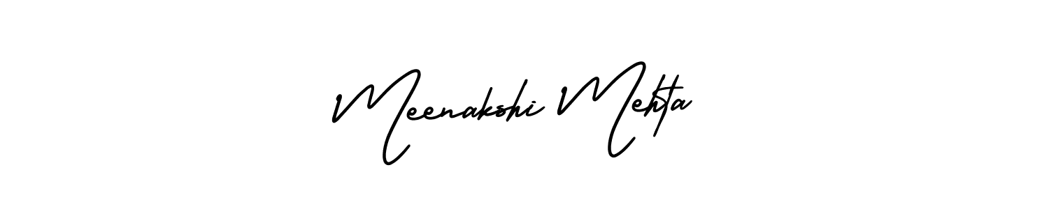 How to make Meenakshi Mehta name signature. Use AmerikaSignatureDemo-Regular style for creating short signs online. This is the latest handwritten sign. Meenakshi Mehta signature style 3 images and pictures png