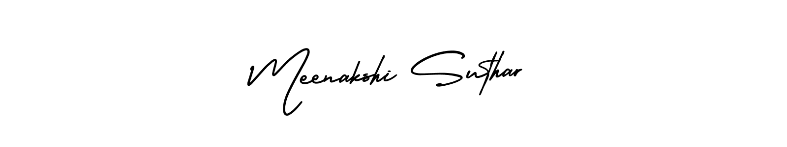 How to make Meenakshi Suthar signature? AmerikaSignatureDemo-Regular is a professional autograph style. Create handwritten signature for Meenakshi Suthar name. Meenakshi Suthar signature style 3 images and pictures png