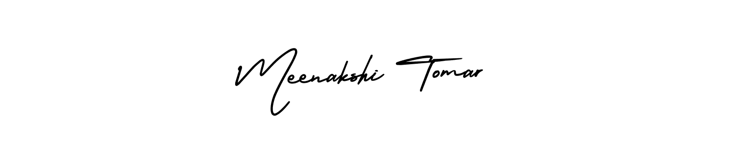 How to make Meenakshi Tomar name signature. Use AmerikaSignatureDemo-Regular style for creating short signs online. This is the latest handwritten sign. Meenakshi Tomar signature style 3 images and pictures png