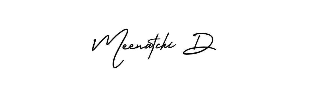 Make a beautiful signature design for name Meenatchi D. With this signature (AmerikaSignatureDemo-Regular) style, you can create a handwritten signature for free. Meenatchi D signature style 3 images and pictures png