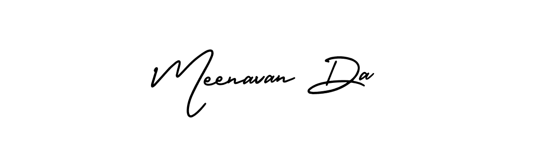 Similarly AmerikaSignatureDemo-Regular is the best handwritten signature design. Signature creator online .You can use it as an online autograph creator for name Meenavan Da. Meenavan Da signature style 3 images and pictures png