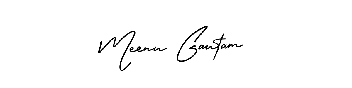 It looks lik you need a new signature style for name Meenu Gautam. Design unique handwritten (AmerikaSignatureDemo-Regular) signature with our free signature maker in just a few clicks. Meenu Gautam signature style 3 images and pictures png