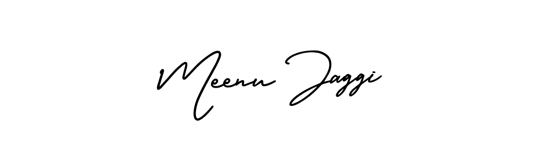 It looks lik you need a new signature style for name Meenu Jaggi. Design unique handwritten (AmerikaSignatureDemo-Regular) signature with our free signature maker in just a few clicks. Meenu Jaggi signature style 3 images and pictures png