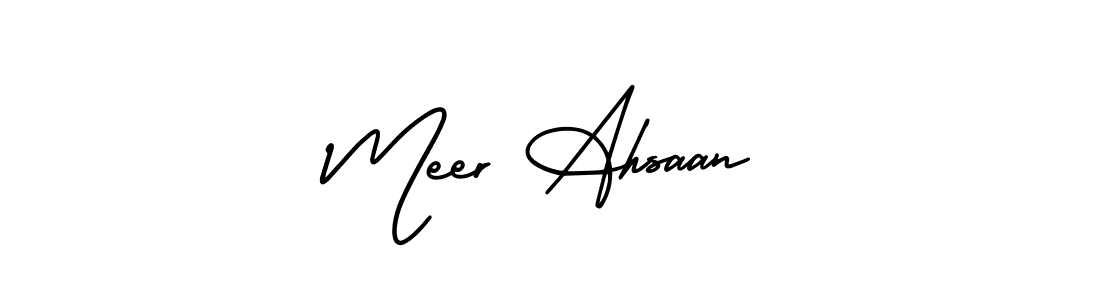 It looks lik you need a new signature style for name Meer Ahsaan. Design unique handwritten (AmerikaSignatureDemo-Regular) signature with our free signature maker in just a few clicks. Meer Ahsaan signature style 3 images and pictures png