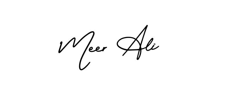 The best way (AmerikaSignatureDemo-Regular) to make a short signature is to pick only two or three words in your name. The name Meer Ali include a total of six letters. For converting this name. Meer Ali signature style 3 images and pictures png