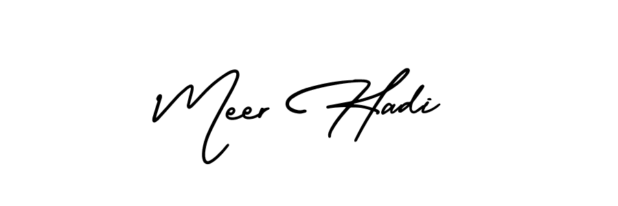 Check out images of Autograph of Meer Hadi name. Actor Meer Hadi Signature Style. AmerikaSignatureDemo-Regular is a professional sign style online. Meer Hadi signature style 3 images and pictures png