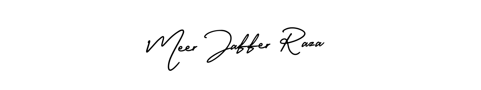 AmerikaSignatureDemo-Regular is a professional signature style that is perfect for those who want to add a touch of class to their signature. It is also a great choice for those who want to make their signature more unique. Get Meer Jaffer Raza name to fancy signature for free. Meer Jaffer Raza signature style 3 images and pictures png