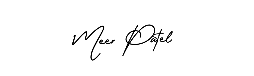 Meer Patel stylish signature style. Best Handwritten Sign (AmerikaSignatureDemo-Regular) for my name. Handwritten Signature Collection Ideas for my name Meer Patel. Meer Patel signature style 3 images and pictures png