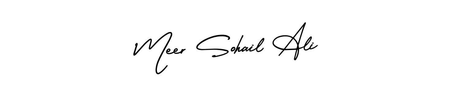 Meer Sohail Ali stylish signature style. Best Handwritten Sign (AmerikaSignatureDemo-Regular) for my name. Handwritten Signature Collection Ideas for my name Meer Sohail Ali. Meer Sohail Ali signature style 3 images and pictures png