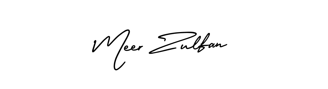 The best way (AmerikaSignatureDemo-Regular) to make a short signature is to pick only two or three words in your name. The name Meer Zulfan include a total of six letters. For converting this name. Meer Zulfan signature style 3 images and pictures png