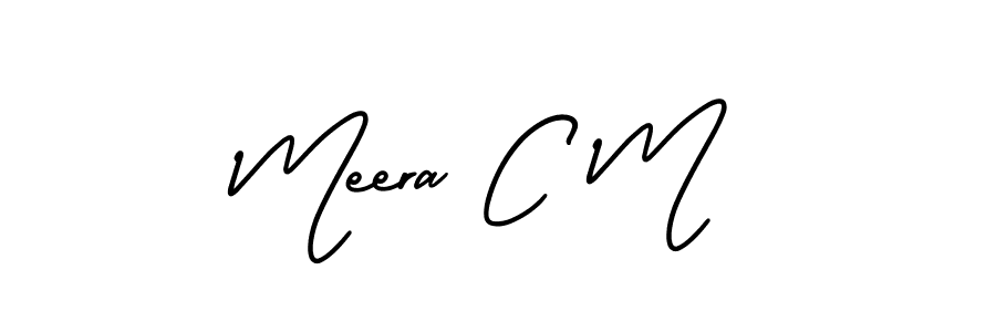 Meera C M stylish signature style. Best Handwritten Sign (AmerikaSignatureDemo-Regular) for my name. Handwritten Signature Collection Ideas for my name Meera C M. Meera C M signature style 3 images and pictures png