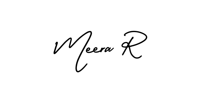 Create a beautiful signature design for name Meera R. With this signature (AmerikaSignatureDemo-Regular) fonts, you can make a handwritten signature for free. Meera R signature style 3 images and pictures png