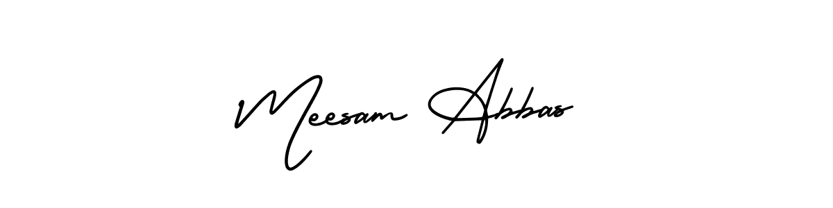 Make a beautiful signature design for name Meesam Abbas. With this signature (AmerikaSignatureDemo-Regular) style, you can create a handwritten signature for free. Meesam Abbas signature style 3 images and pictures png