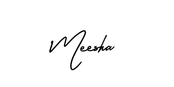 Use a signature maker to create a handwritten signature online. With this signature software, you can design (AmerikaSignatureDemo-Regular) your own signature for name Meesha. Meesha signature style 3 images and pictures png