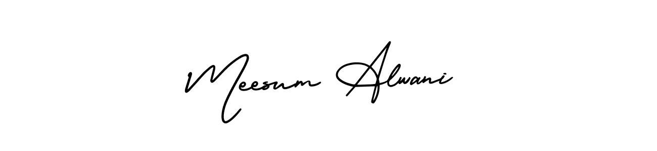 Make a beautiful signature design for name Meesum Alwani. With this signature (AmerikaSignatureDemo-Regular) style, you can create a handwritten signature for free. Meesum Alwani signature style 3 images and pictures png