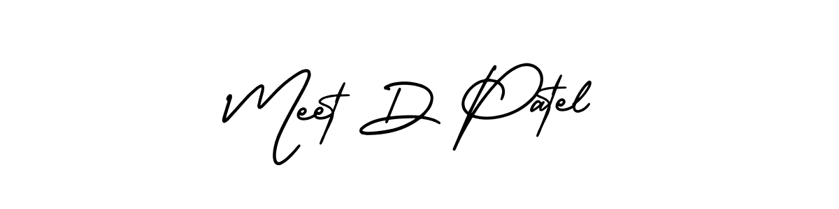 This is the best signature style for the Meet D Patel name. Also you like these signature font (AmerikaSignatureDemo-Regular). Mix name signature. Meet D Patel signature style 3 images and pictures png