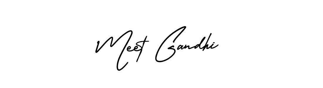 The best way (AmerikaSignatureDemo-Regular) to make a short signature is to pick only two or three words in your name. The name Meet Gandhi include a total of six letters. For converting this name. Meet Gandhi signature style 3 images and pictures png