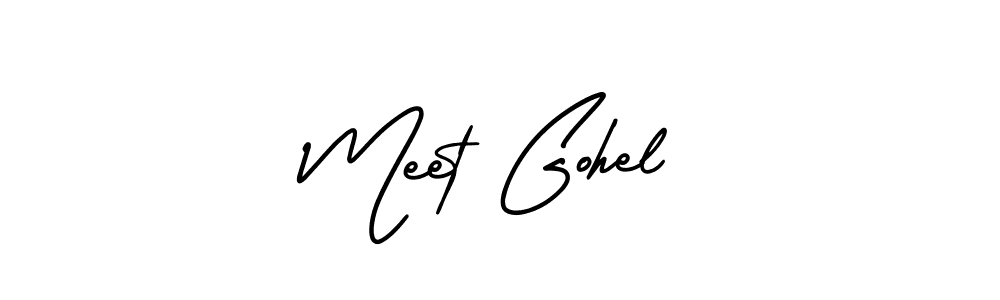 Create a beautiful signature design for name Meet Gohel. With this signature (AmerikaSignatureDemo-Regular) fonts, you can make a handwritten signature for free. Meet Gohel signature style 3 images and pictures png