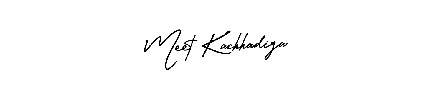 This is the best signature style for the Meet Kachhadiya name. Also you like these signature font (AmerikaSignatureDemo-Regular). Mix name signature. Meet Kachhadiya signature style 3 images and pictures png