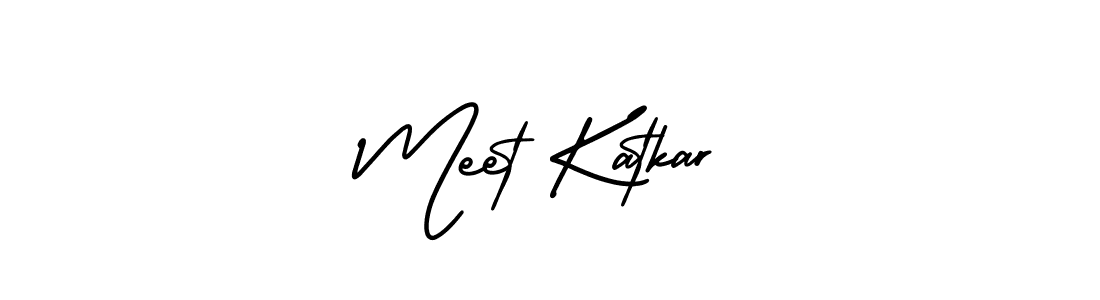 You should practise on your own different ways (AmerikaSignatureDemo-Regular) to write your name (Meet Katkar) in signature. don't let someone else do it for you. Meet Katkar signature style 3 images and pictures png