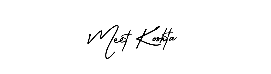 It looks lik you need a new signature style for name Meet Koshta. Design unique handwritten (AmerikaSignatureDemo-Regular) signature with our free signature maker in just a few clicks. Meet Koshta signature style 3 images and pictures png