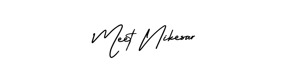 Meet Nikesar stylish signature style. Best Handwritten Sign (AmerikaSignatureDemo-Regular) for my name. Handwritten Signature Collection Ideas for my name Meet Nikesar. Meet Nikesar signature style 3 images and pictures png