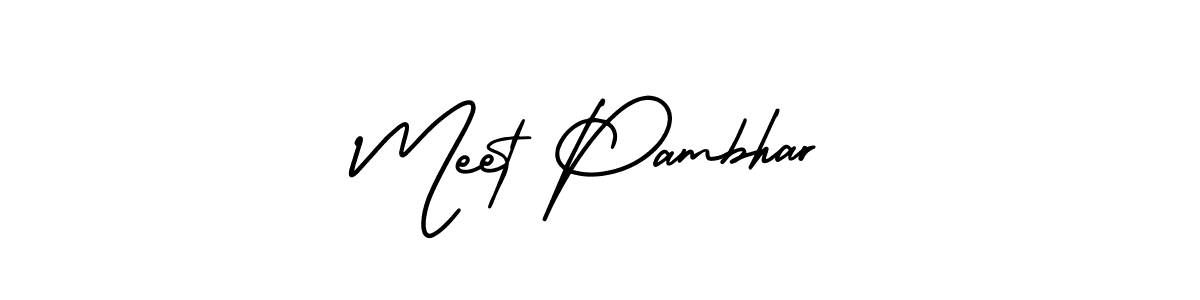 Meet Pambhar stylish signature style. Best Handwritten Sign (AmerikaSignatureDemo-Regular) for my name. Handwritten Signature Collection Ideas for my name Meet Pambhar. Meet Pambhar signature style 3 images and pictures png