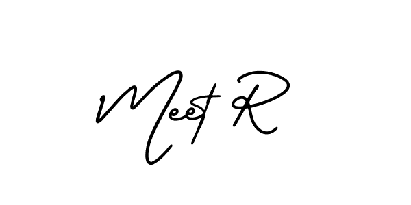 Make a beautiful signature design for name Meet R. With this signature (AmerikaSignatureDemo-Regular) style, you can create a handwritten signature for free. Meet R signature style 3 images and pictures png