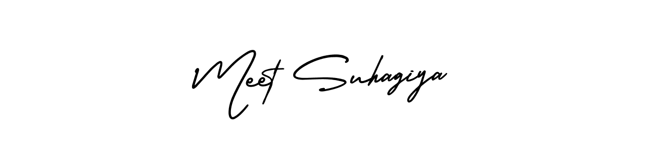 Similarly AmerikaSignatureDemo-Regular is the best handwritten signature design. Signature creator online .You can use it as an online autograph creator for name Meet Suhagiya. Meet Suhagiya signature style 3 images and pictures png