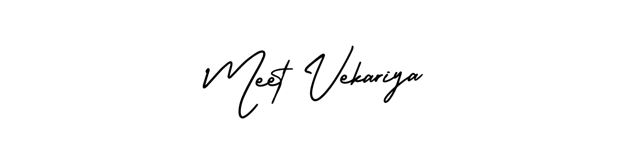 Meet Vekariya stylish signature style. Best Handwritten Sign (AmerikaSignatureDemo-Regular) for my name. Handwritten Signature Collection Ideas for my name Meet Vekariya. Meet Vekariya signature style 3 images and pictures png