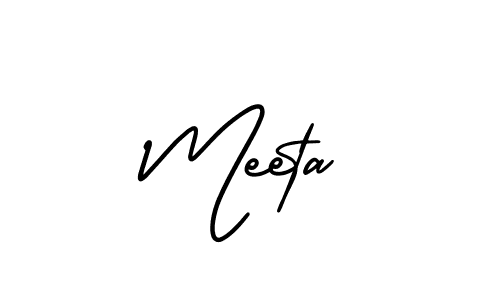 How to make Meeta name signature. Use AmerikaSignatureDemo-Regular style for creating short signs online. This is the latest handwritten sign. Meeta signature style 3 images and pictures png