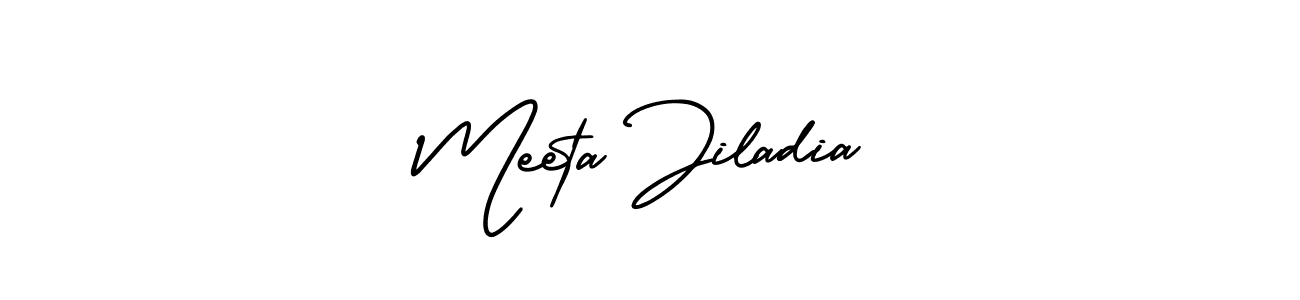 if you are searching for the best signature style for your name Meeta Jiladia. so please give up your signature search. here we have designed multiple signature styles  using AmerikaSignatureDemo-Regular. Meeta Jiladia signature style 3 images and pictures png