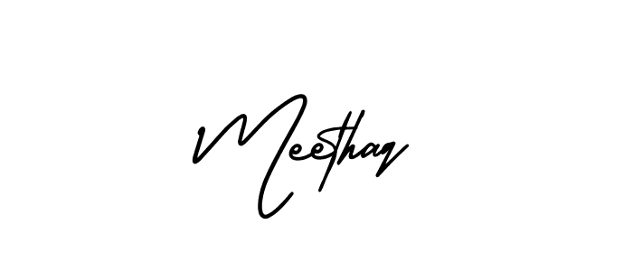 The best way (AmerikaSignatureDemo-Regular) to make a short signature is to pick only two or three words in your name. The name Meethaq include a total of six letters. For converting this name. Meethaq signature style 3 images and pictures png