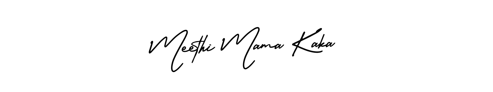 How to make Meethi Mama Kaka signature? AmerikaSignatureDemo-Regular is a professional autograph style. Create handwritten signature for Meethi Mama Kaka name. Meethi Mama Kaka signature style 3 images and pictures png