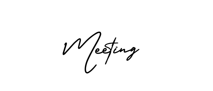 Create a beautiful signature design for name Meeting. With this signature (AmerikaSignatureDemo-Regular) fonts, you can make a handwritten signature for free. Meeting signature style 3 images and pictures png