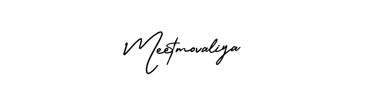 Use a signature maker to create a handwritten signature online. With this signature software, you can design (AmerikaSignatureDemo-Regular) your own signature for name Meetmovaliya. Meetmovaliya signature style 3 images and pictures png