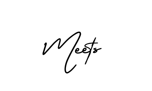 How to make Meets name signature. Use AmerikaSignatureDemo-Regular style for creating short signs online. This is the latest handwritten sign. Meets signature style 3 images and pictures png